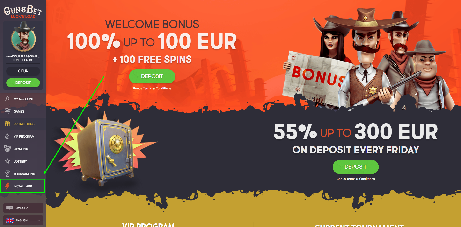 Gunsbet App instrukcije za inslatalaciju