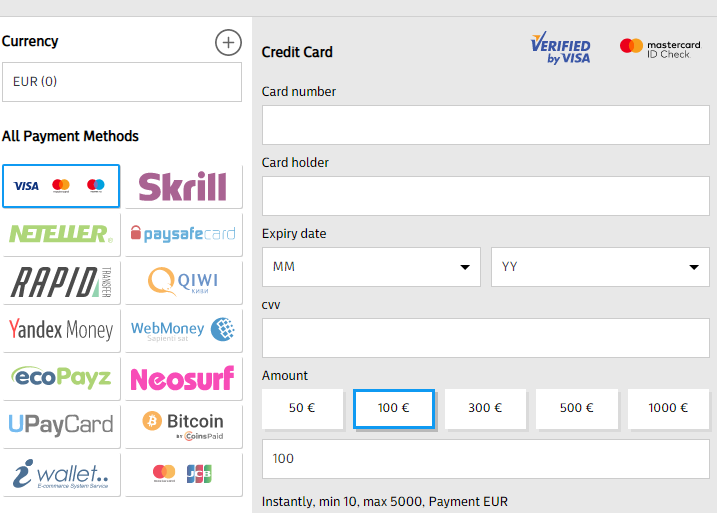 Načini uplate u Gunsbet kazinu