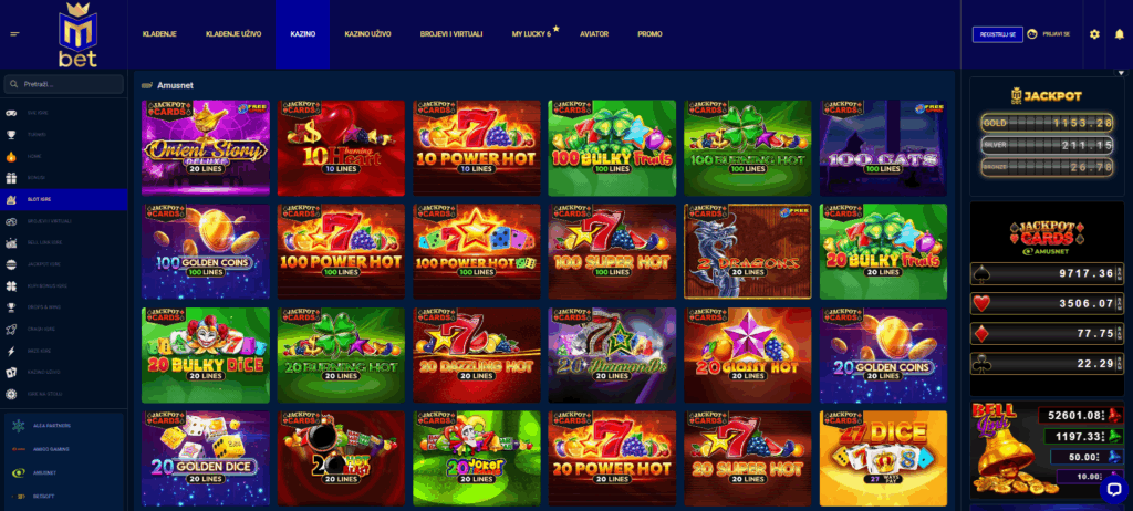 MBet Bosnia Slot games
