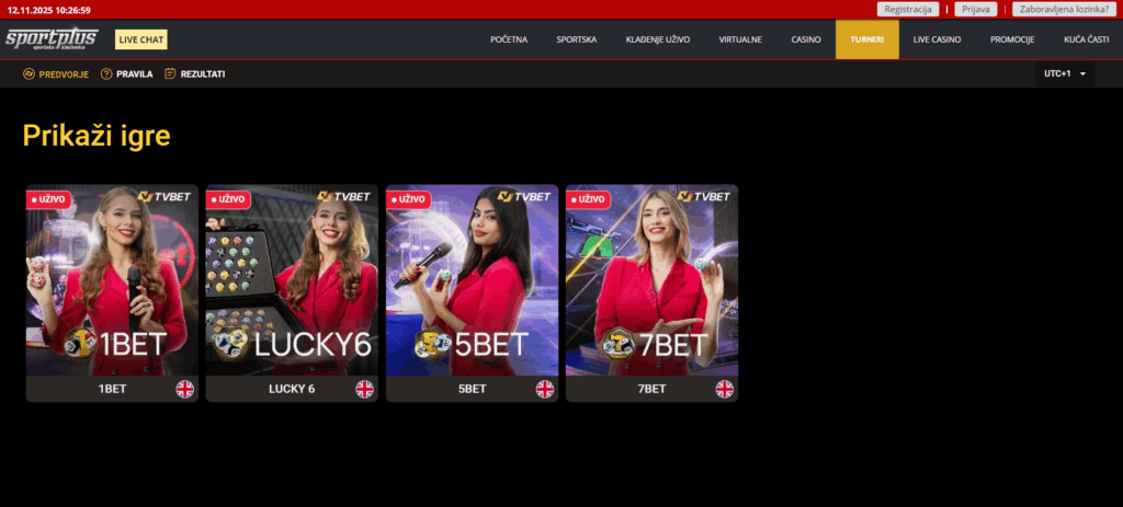 Sport Plus Bosnia Live section