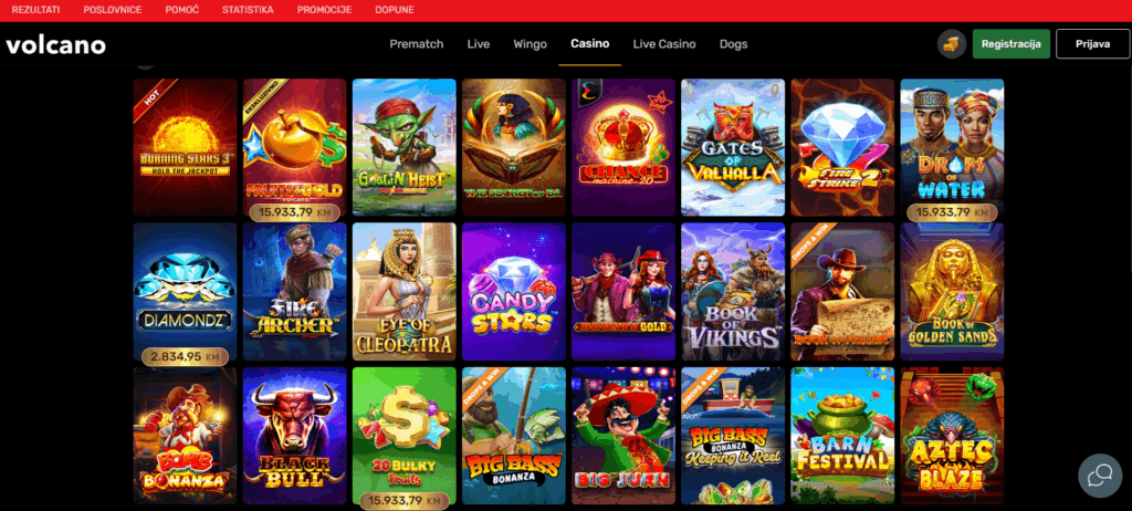 Volcanobet Bosnia Casino Slot Games