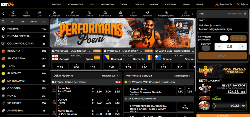 BetOleCasino Web Design