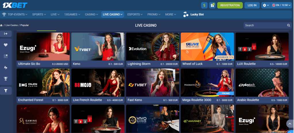 1Xbet kazino uživo