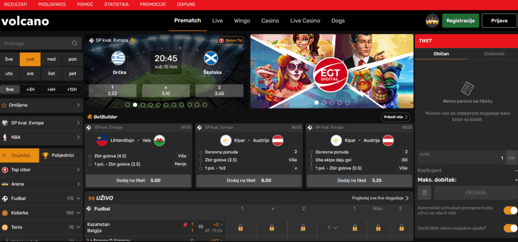 Volcanobet Web Design